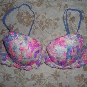 PINK 34C Multi-Way Push-Up Bra, Multi-Color Lace
